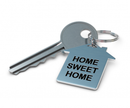 A silver home key